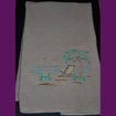 Hand towel customized with beach scene